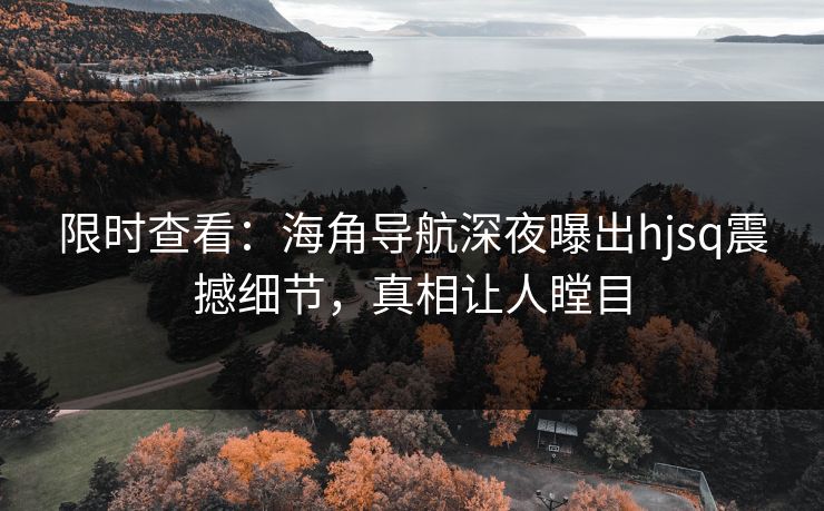 限时查看：海角导航深夜曝出hjsq震撼细节，真相让人瞠目