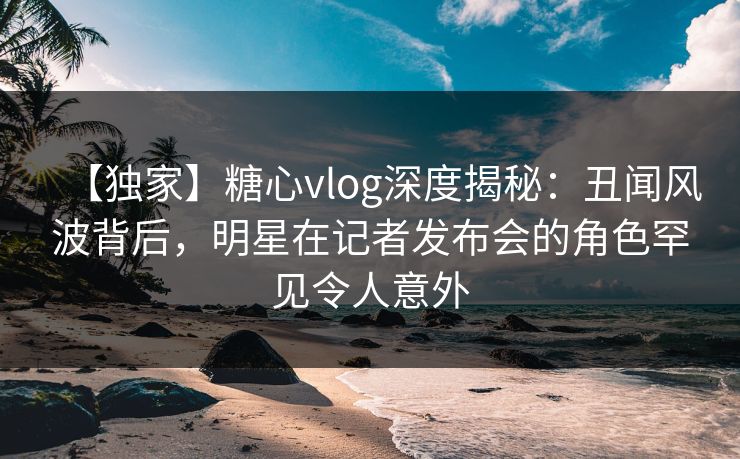 【独家】糖心vlog深度揭秘：丑闻风波背后，明星在记者发布会的角色罕见令人意外